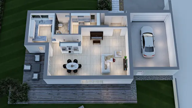 3D floor plan isometric layout