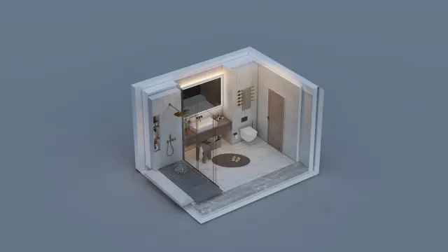 3D floor plan furnished layout