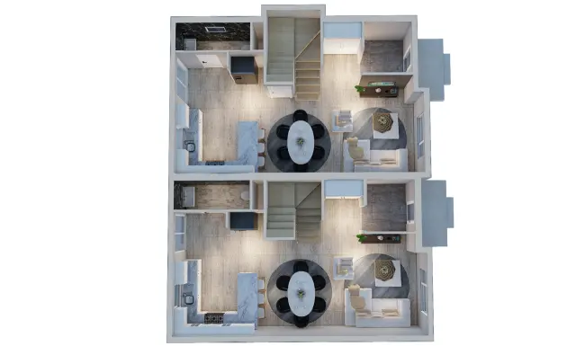 3D floor plan rendered layout