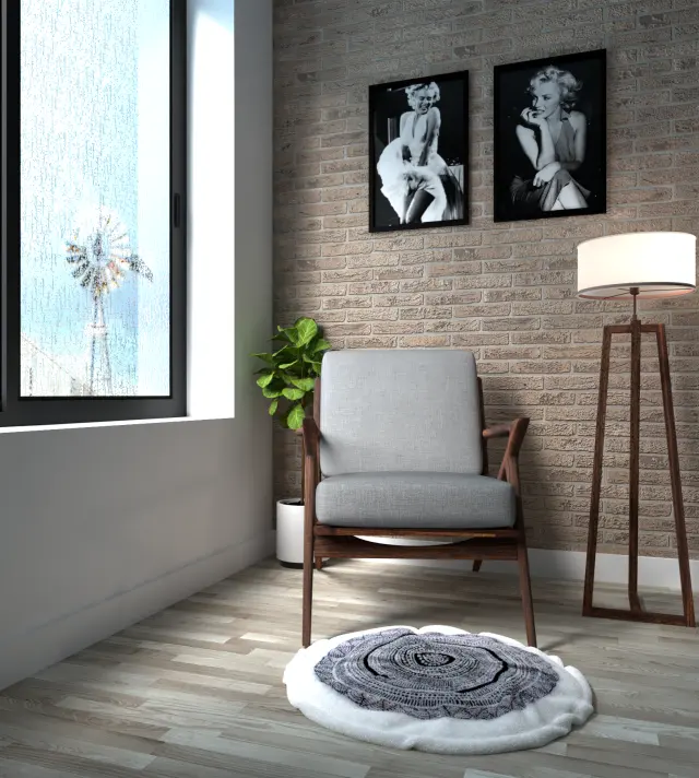 Interior render of a double vanity bathroom