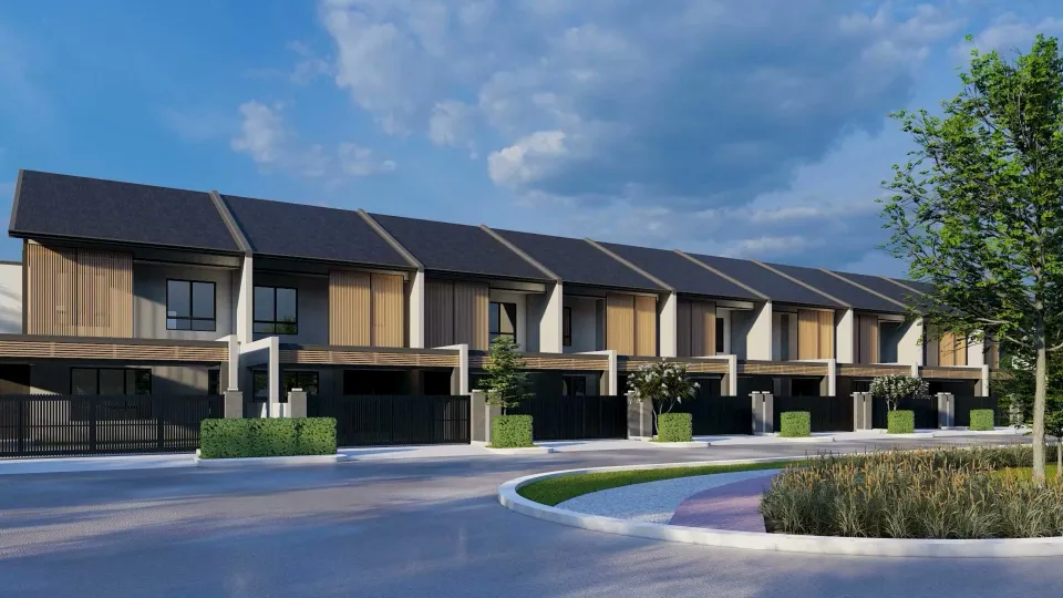 Preview frame from a townhome development walkthrough animation